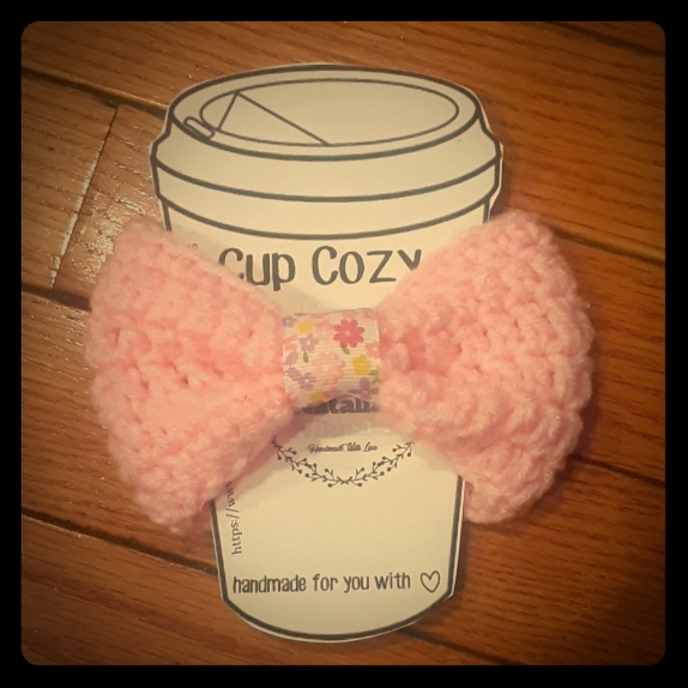Floral accented cup cozy